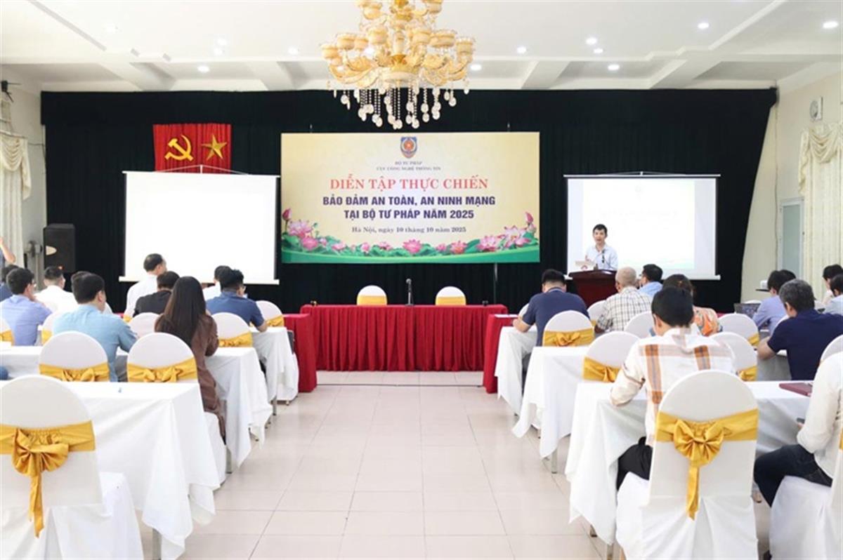 Diễn tập thực chiến bảo đảm an toàn, an ninh mạng tại Bộ Tư pháp năm 2025
